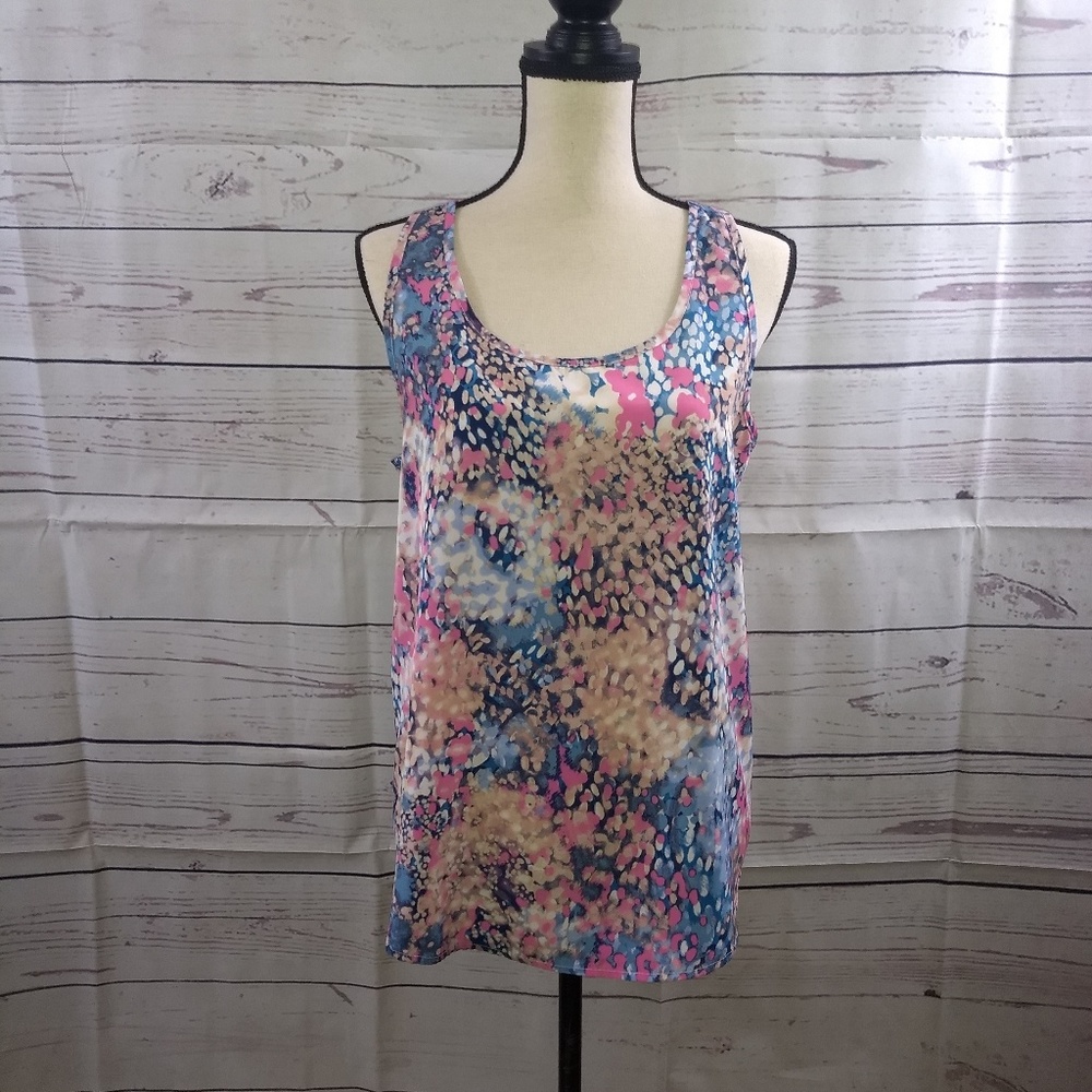 Olive & Oak Blue Pink Watercolor Tank Top
